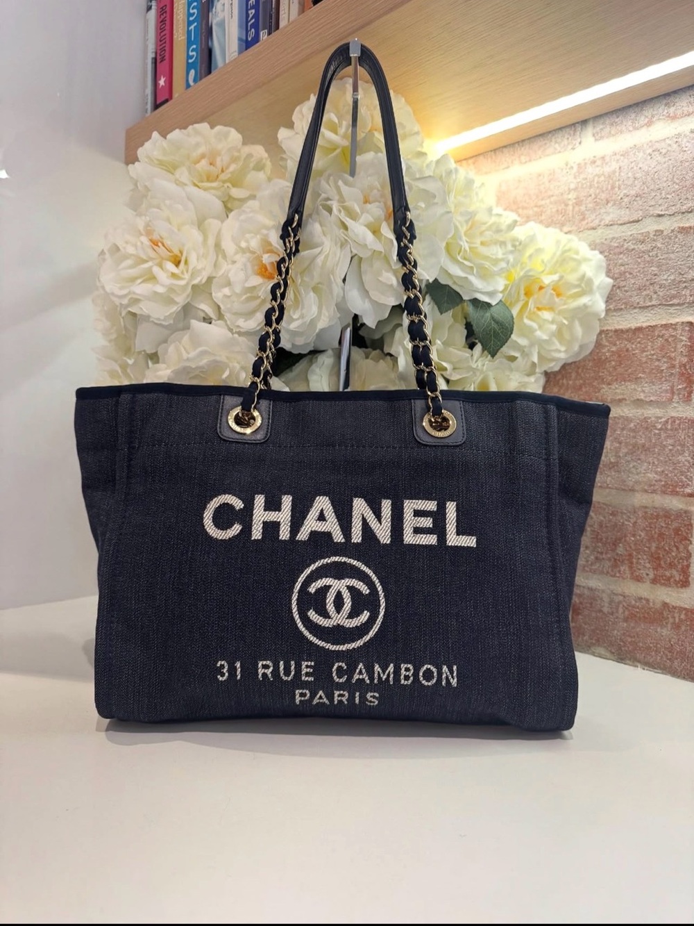 Novelty Deauville Tote Shoulder Bag Blue Denim GWP/VIP